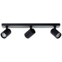Spotbalken Leonardo, schwarz, 12,1 x 53 cm, Metall Dreifacher Deckenstrahler