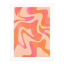 Póster Ondas abstractas en naranja-rosa - Bloom