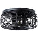 Deckenleuchte Elma, schwarz, 45 x 19,5 cm, Bambus Innenleuchte