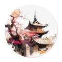 Plakat Japansk pagode med kirsebærblomster - Jaszke