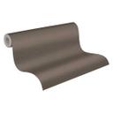 Papier peint uni avec structure horizontale tissée Marron