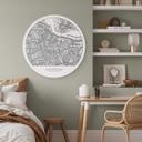 Tableau sur alu-Dibond rond plan d'Amsterdam