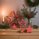 Decoración en madera MDF juego de estrellas (4 piezas)