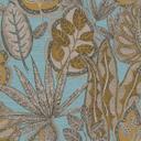 Papel pintado no tejido en diseño floral azul amarillo - papel pintado gráfico con hojas