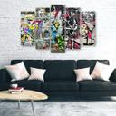 5 stykke lærredstryk Graffiti Street Art