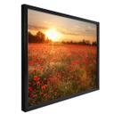Poster - Champ de coquelicots au coucher de soleil