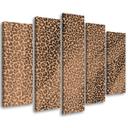 5 stykke lærredsprint, Leopard Leopard Pels Patches Mønster