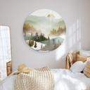 Tableau sur verre rond SpaceFrog Designs - Matin d'automne