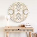 Tableau sur alu-Dibond Fredriksson - Art déco : Géométrie dorée - Rond