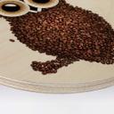Billede af træ kaffe ugle - rund