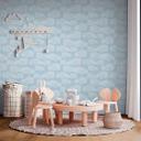 Papel pintado Nube azul claro blanco - papel pintado con motivo de cielo en cuarto de niños