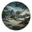 Træbillede Fyrreskov i Huang Shan-bjergene - NingYun Ye - Round