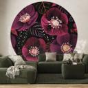Fototapet med blomster i lilla toner - Anis-illustration - Rund - vliesetapet/selvklæbende non-woven
