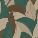 Ikke-vævet tapet Isabelle Golden Canopy palmer petrol beige - palmeblade jungle brun grøn