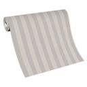 Papel pintado de rayas, papel pintado no tejido Erismann Versailles topo, plata