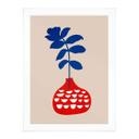 Plakat Kubistika - Vild blomst i rød vase