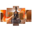 5 stykke lærredstryk, Buddha abstrakt