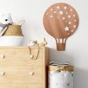 Decoración en madera caoba - Globo aerostático con estrellas