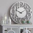 XXL Wanduhr Alu-Dibond-Silbereffekt - Modern - Ø 70 cm