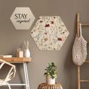 Sekskantet træ Farverige vilde blomster - UN Designs