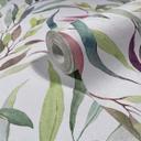 Papel pintado no tejido hojas naturaleza floral mate en blanco verde