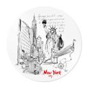 Póster Nueva York - Estatua de la Libertad - Blanco y negro - Redondo - Love your City