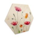 Sekskantet træ Disher - Colourful Poppies
