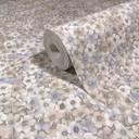 Papel pintado no tejido flores, hojas naturaleza floral, clásico mate en gris