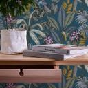 A.S. Creation dyretapet i blå og grønt non-woven tapet naturoptisk skovtapet