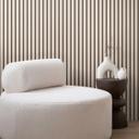 Greige negro mate - Papel pintado de tejido-no-tejido a rayas con un moderno aspecto de panel de madera skandi
