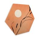Hexagon Hout Riet in perzikkleurige zon - Kubistika