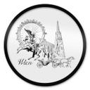 Póster Viena - Blanco y negro - Redondo - Love your City