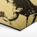Hexagon - Alu-Dibond - Banksy - Flower Thrower - Guldeffekt