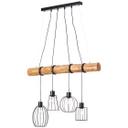 Pendelleuchte Karla, braun, 203 x 90 cm, Holz Pendellampe
