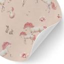Vinilo decorativo de unicornios encantados con flores de cerezo - Kikki Belle - Redondo