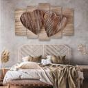 5 stykke lærredsprint Heart Wood Brown Retro