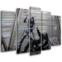 5 stykke lærredstryk, Banksy lærredstryk Street Art