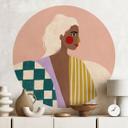 Vinilo decorativo Mujer con Muestras: Un icono moderno - Müller - Redondo