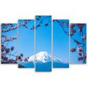 Lærred print 5 dele, Mount Fuji