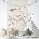 Kinderbehang, vliesbehang met illustratie Kids Walls beige