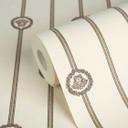 Versace ikke-vævet tapet I Love Baroque striber Medusa White Taupe luksuriøst