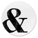 Tableau sur alu-Dibond rond Esperluette en marbre noir 