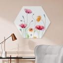 Hexagon Dibond Disher - Colourful Poppies