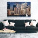 3 stykke lærredstryk, Panorama New York City