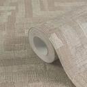 Tekstureret tapet med hørstruktur brun beige - Geometrisk mønster 