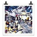Póster Zamart - Kandinsky meets Berlín azul cielo - Cuadrado