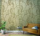 Abstrakt bladmønster tapet Beige, Blomster 2,70 x 1,59 m