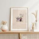 Póster Retro Radio floral - Frida Floral Studio