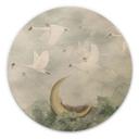 Tableau sur bois Cygnes et souris en vol d'étoiles - Ms Tiff - Rond