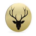Wandcirkel Alu-Dibond - Ireland - Black Deer - goud effect